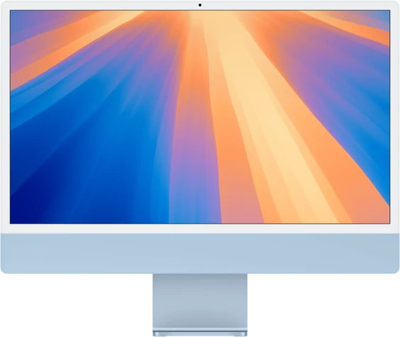 iMac de 24 pulgadas azul · iMac 24 frontal azul